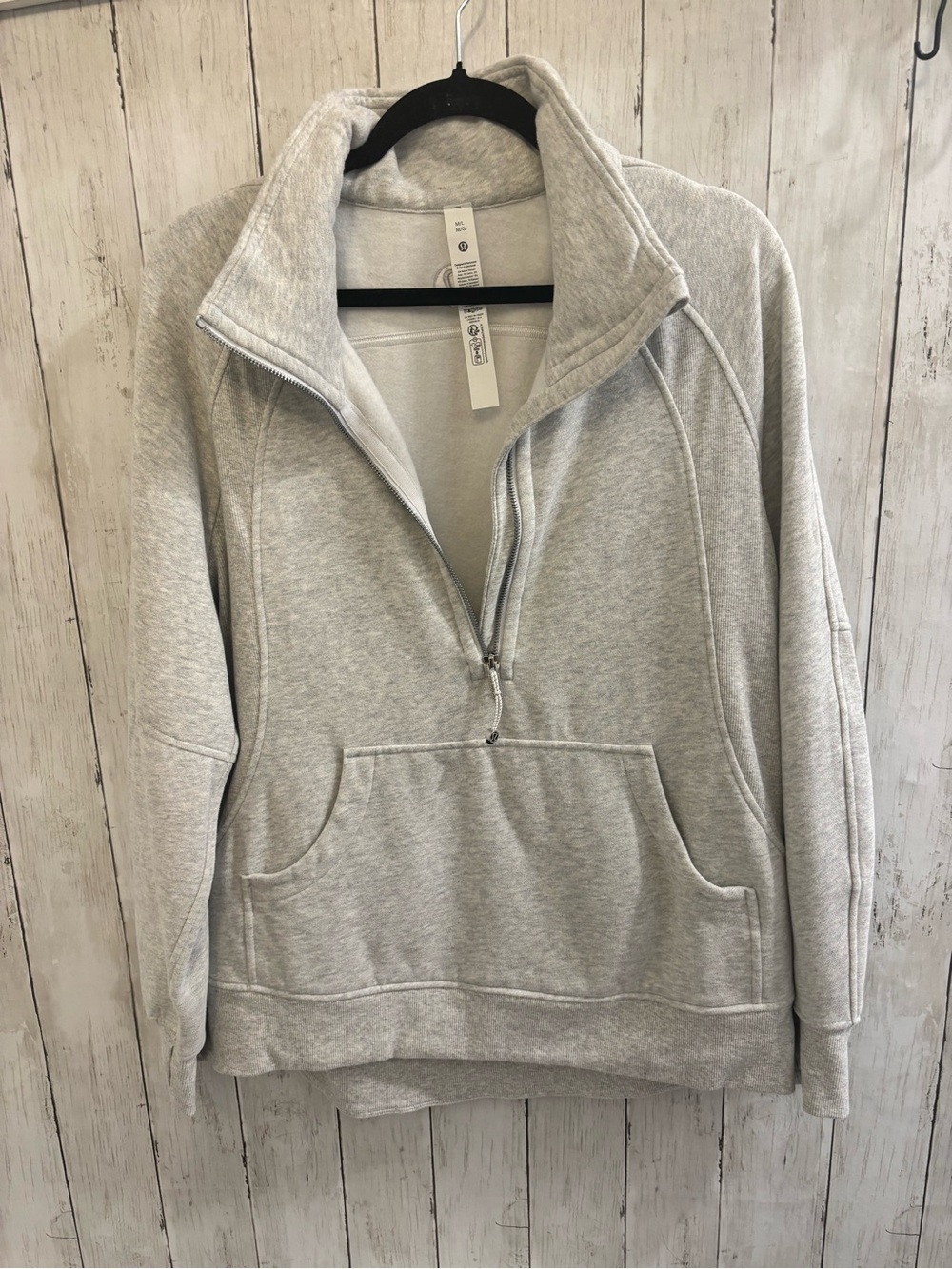 Lululemon Scuba Oversized Funnel-Neck Half Zip *Long in Gray
